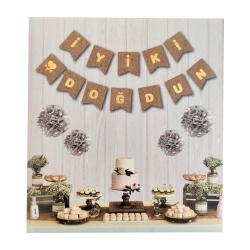 Altın Varaklı Kraft İyi ki Doğun Banner - 