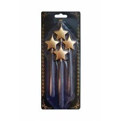 4'lü Altın Yıldız Mum Seti - Partici