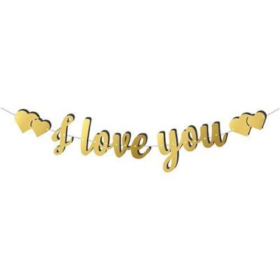 Kaligrafi Banner Gold I Love You - 1