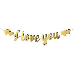 Kaligrafi Banner Gold I Love You - Partici