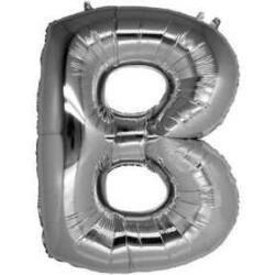 B Harf Folyo Balon Gümüş 100cm - Partici