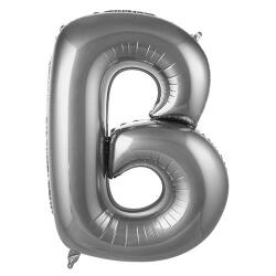 B Harf Folyo Balon Gümüş 75cm - Partici