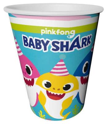 Baby Shark Karton Bardak 8'li - 1