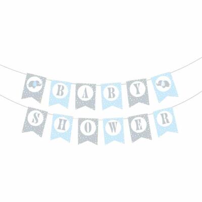 Baby Shower Mavi Harf Banner - 2