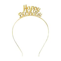Happy Birthday Gold Metal Taç - Partici