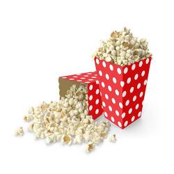 Beyaz Puantiyeli Kırmızı Mısır Kutusu 8'li - Partici