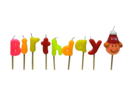 Birthday Temalı Kürdan Mum Seti - Partici