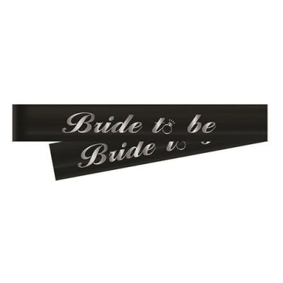 Bride To Be Gümüş Yaldızlı Siyah Kuşak 