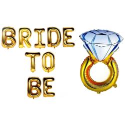 Yüzüklü Bride To Be Folyo Altın - Partici