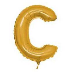 C Harf Folyo Balon Altın 40cm - Partici