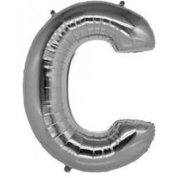 C Harf Folyo Balon Gümüş 100cm - Partici
