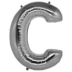 C Harf Folyo Balon Gümüş 40cm - Partici
