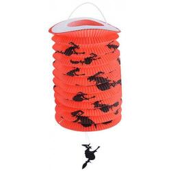 Cadılar Bayramı (Halloween) Cadı Desenli Turuncu Gemici Fener - Partici