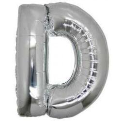 D Harf Folyo Balon Gümüş 100cm - Partici