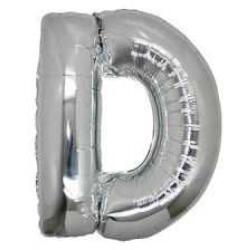 D Harf Folyo Balon Gümüş 40cm - Partici