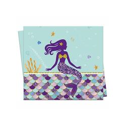 Pırıltılı Deniz Kızı Plastik Masa Örtüsü 120x180cm - Partici