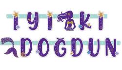 Pırıltılı Deniz Kızı İyi ki Doğdun Harf Banner - Partici