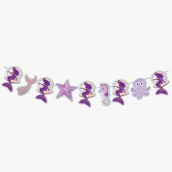 Deniz Kızı Yaldızlı Banner - Partici