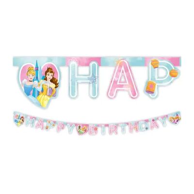 Disney Princess Temalı Happy Birthday Harf Banner - 1