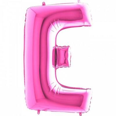 E Harf Folyo Balon Fuşya 100cm - 1