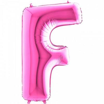 F Harf Folyo Balon Fuşya 100cm - 1