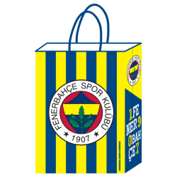 Fenerbahçe Büküm Saplı Kağıt Çanta 18x24cm 12'li - Partici