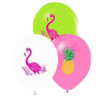Flamingo Ananas Baskılı Karışık Balon 5'li - 1