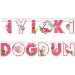 Flamingo Ananas İyi Ki Doğdun Harf Banner - 