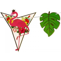 Flamingo Taçlı ve Yapraklı Banner - 1