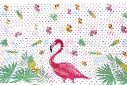 Flamingo Temalı Plastik Masa Örtüsü 120x180cm - Partici