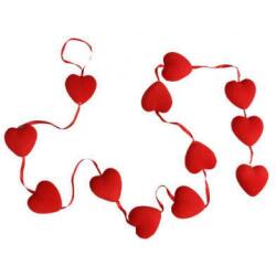 Flok Kalp Sarkıt Süs Kırmızı 6cm 12'lİ - Partici