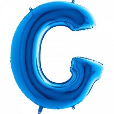G Harf Folyo Balon Mavi 100cm - 1