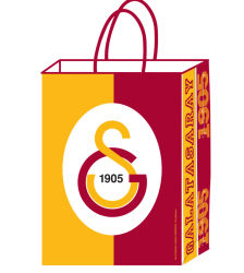 Galatasaray Büküm Saplı Kağıt Çanta 18x24cm 12'li - Partici