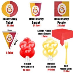 Galatasaray Ekonomik Doğum Günü Parti Seti 24 Kişilik - Thumbnail