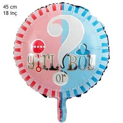 Girl or Boy Cinsiyet Belirleme Folyo Balon 45cm - 1