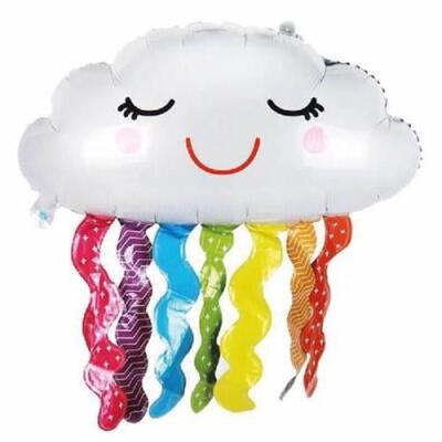 Gökkuşağı Püsküllü Folyo Balon 78cm - 1
