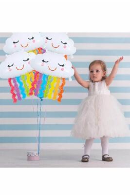Gökkuşağı Püsküllü Folyo Balon 78cm - 3