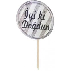 Gümüş Çizgili İyi Ki Doğdun Kürdan 20'li - Partici