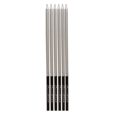 15cm Gümüş Çubuk Mum 6'lı - 1