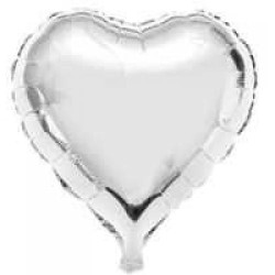 Gümüş Kalp Folyo Balon 25cm - 