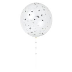 Gümüş Yıldız Şeffaf Balon İçi Konfeti - 2