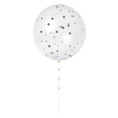 Gümüş Yıldız Şeffaf Balon İçi Konfeti - 2