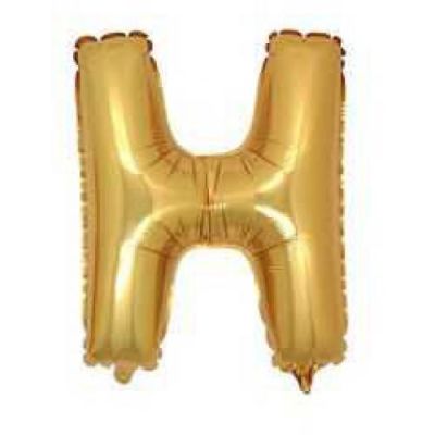 H Harf Folyo Balon Altın 40cm - 1
