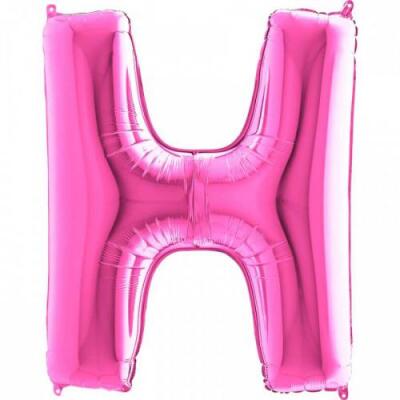 H Harf Folyo Balon Fuşya 100cm - 1