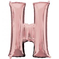 H Harf Folyo Balon Rose Gold 100cm - Partici