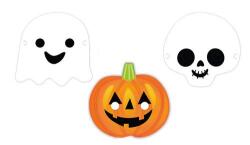 Halloween Temalı Asorti Kağıt Maske 6'lı - Partici