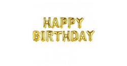 Happy Birthday Altın Folyo Balon Seti - Partici
