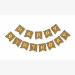 Happy Birthday Kraft Altın Harf Banner - Partici