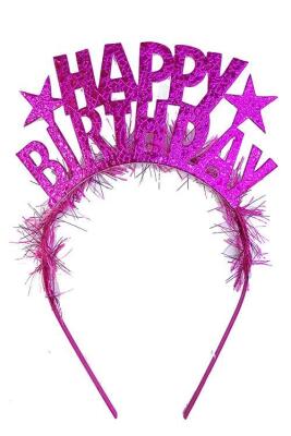 Happy Birthday Parti Tacı Fuşya - 1