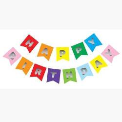 Rengarenk Happy Birthday Harf Banner - Partici